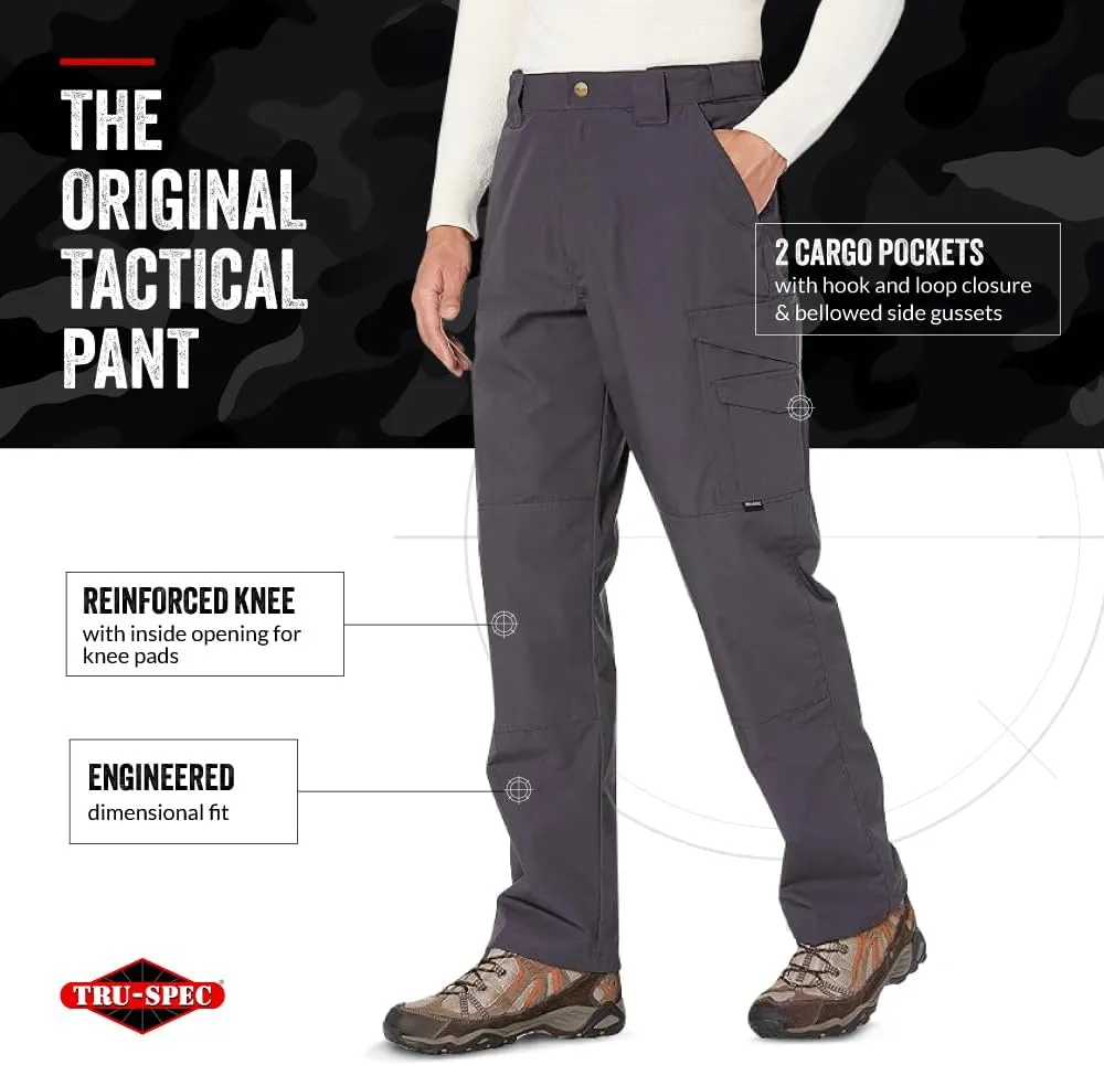 Tru-Spec 24-7 Original Tactical Pants for Men - Water-Resistant Cargo Work Pants with Concealed Carry and Knee Pad Openings