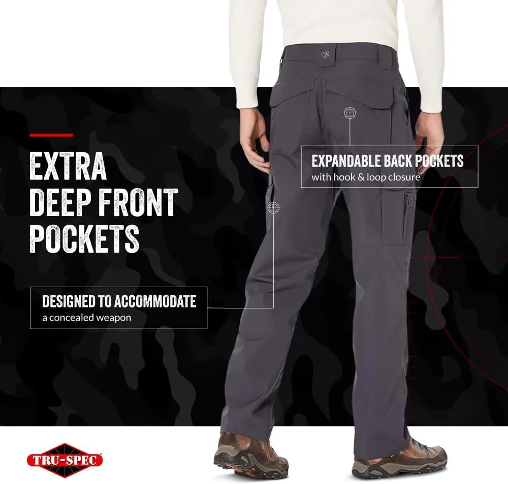 Tru-Spec 24-7 Original Tactical Pants for Men - Water-Resistant Cargo Work Pants with Concealed Carry and Knee Pad Openings