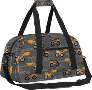 Truck Tractor Cars Duffle Bags for boys Travel Weekender Overnight Bag Kids Sports Gym Bag Waterproof Work Out Bags Foldable Sleepover Gymnastics Bags Personality Boys Gift