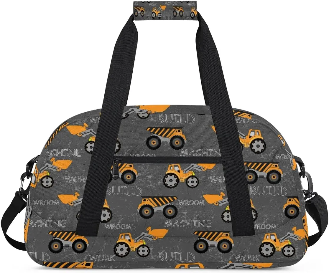 Truck Tractor Cars Duffle Bags for boys Travel Weekender Overnight Bag Kids Sports Gym Bag Waterproof Work Out Bags Foldable Sleepover Gymnastics Bags Personality Boys Gift