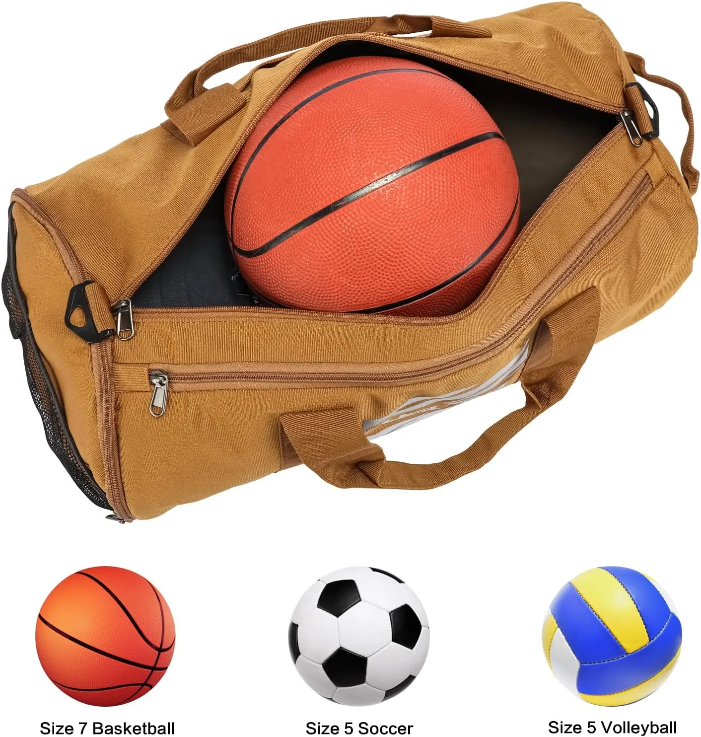 TUGUAN Gym Bags for Men Women Small Travel Duffle Bag with Wet Pocket & Shoes Compartment Overnight Weekender Duffel Bag Sports Gym Tote bag Man 40L, Brown