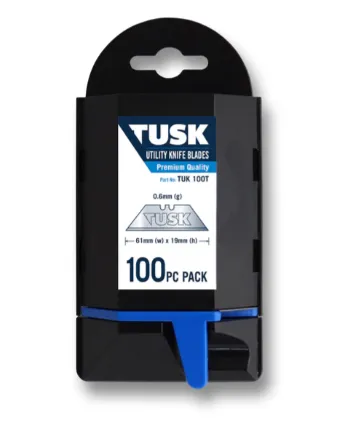 Tusk Heavy Duty Utility Knife Blades & Knife -  2pc Set ,10pc pack ,50pc pack & 100pc pack