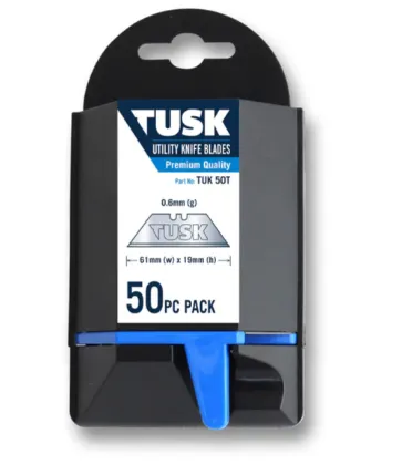 Tusk Heavy Duty Utility Knife Blades & Knife -  2pc Set ,10pc pack ,50pc pack & 100pc pack