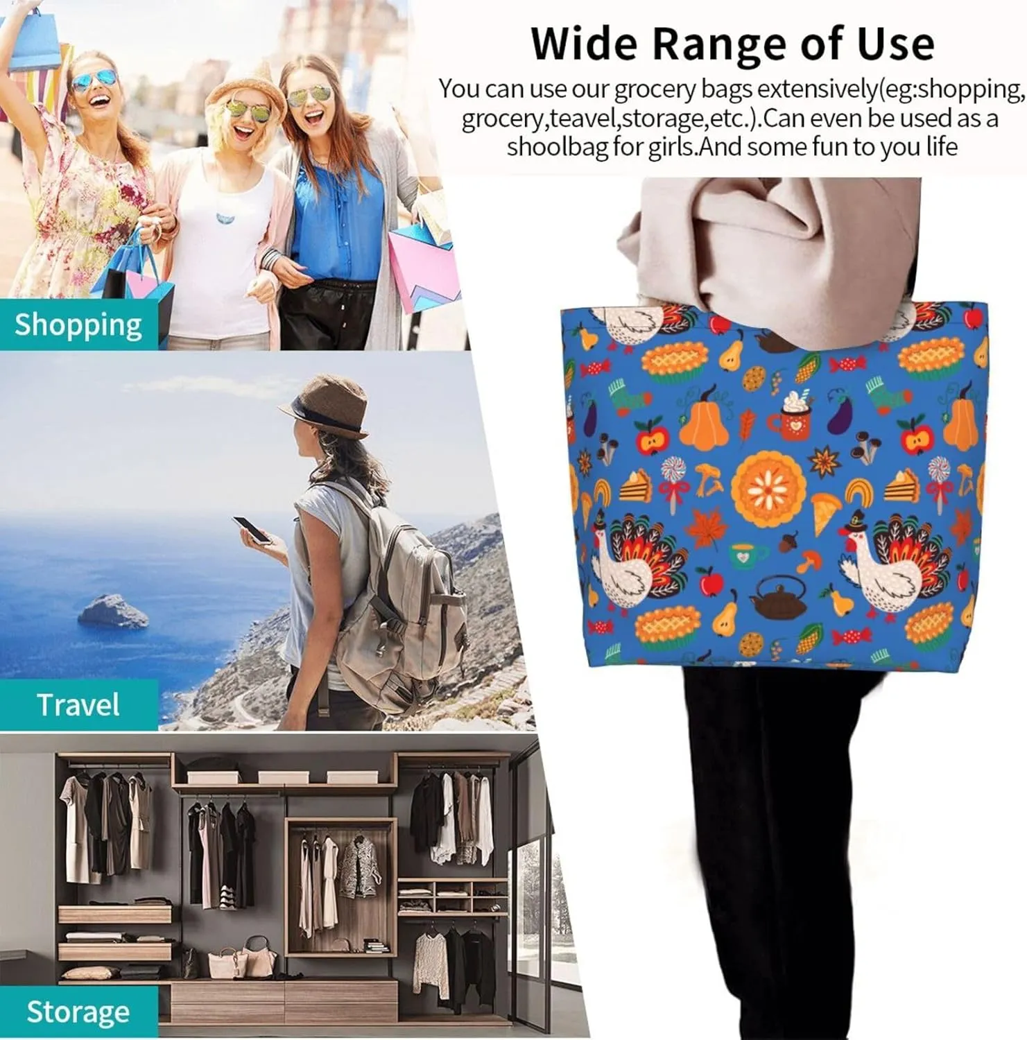 Twelve constellations Tote Bag Shopping Bag Portable Handbags Tote Shoulder Bucket Bags for Women