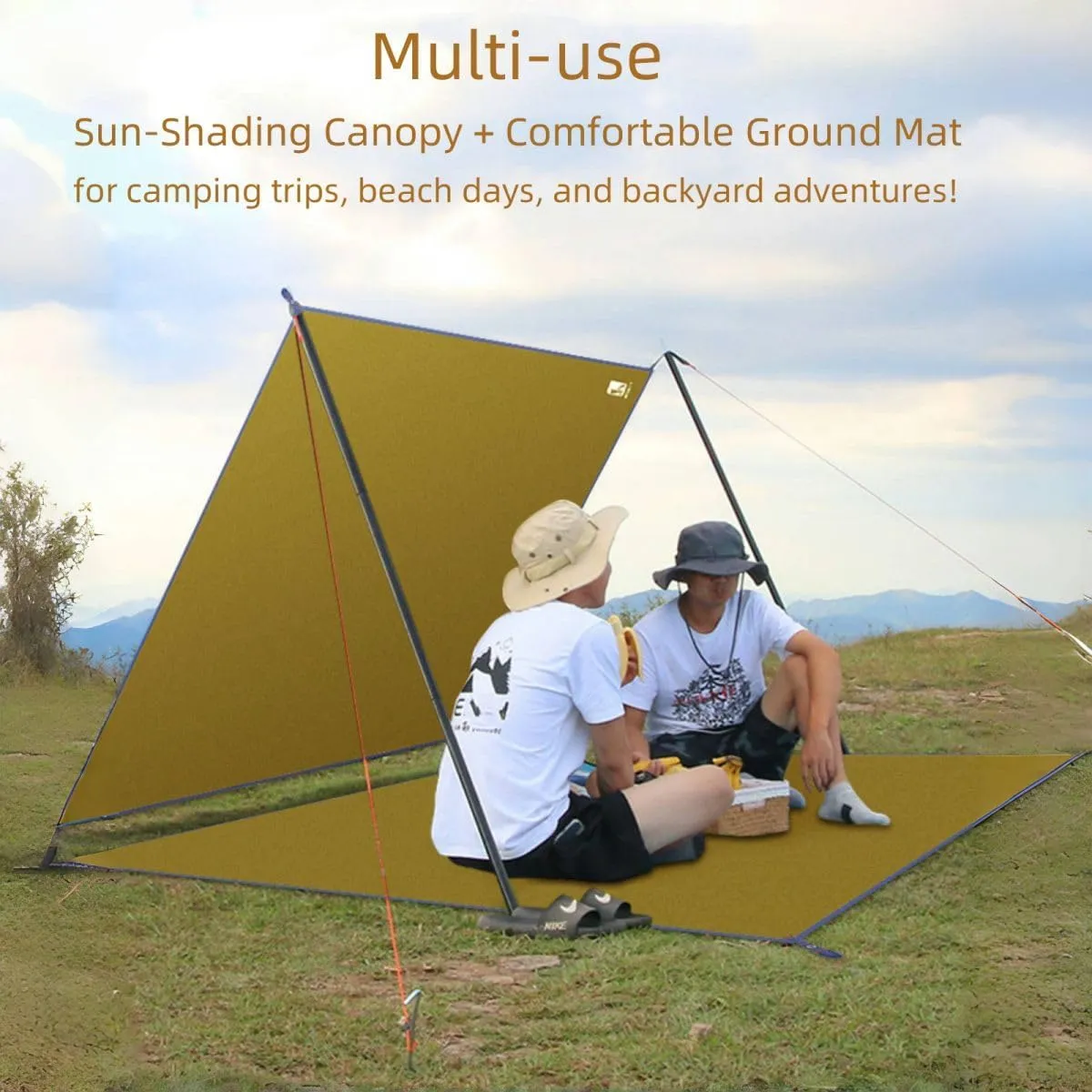 Ultralight Tent Footprint/Waterproof Camping Tarp, Essential Tent Accessories Beach Picnic Blanket Mat Ground Sheet for Camping, Backpacking, Hiking & Beach with Carry Bag (35.4 * 82.7in)