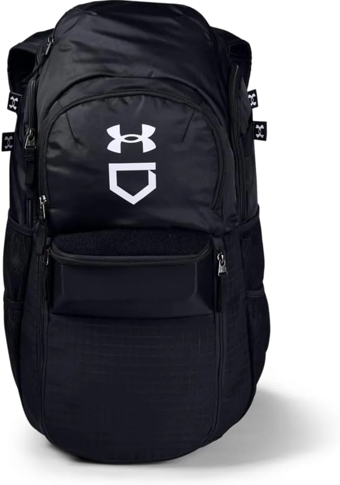 Under Armour mens Yard Baseball Backpack , Black (001)/White , One Size