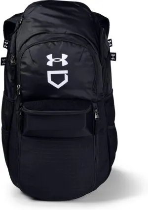 Under Armour mens Yard Baseball Backpack , Black (001)/White , One Size
