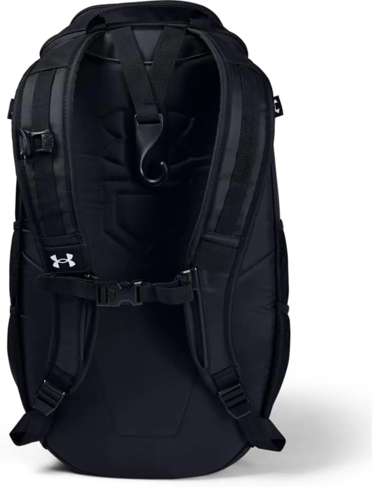 Under Armour mens Yard Baseball Backpack , Black (001)/White , One Size