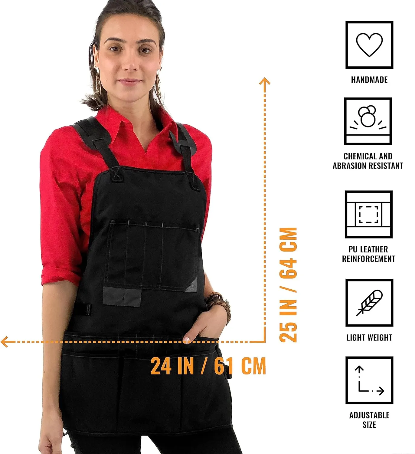 Under NY Sky Tool Apron – Magnetic Tool Holder – Heavy Duty Black Oxford Canvas – CrossBack – 18 Pockets – Adjustable for Men, Women – Pro Mechanic, Woodworker, Carpenter, Electrician, Gardener Apron
