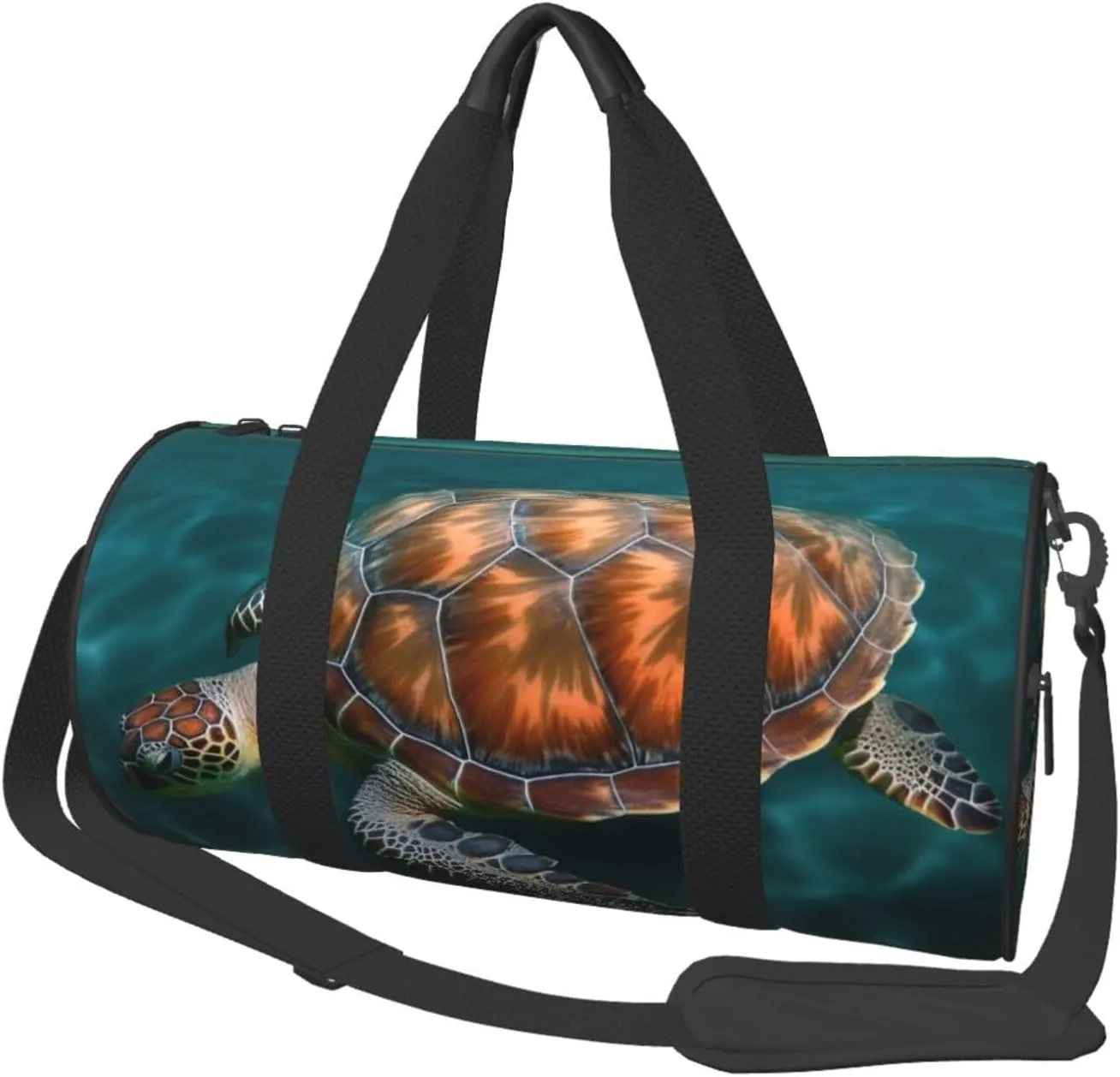 Underwater Turtle Travel Duffle Bag for Men Women Sport Gym Bag Foldable Weekender Bag Carry on Overnight Bag for Travel Swimming Basketball
