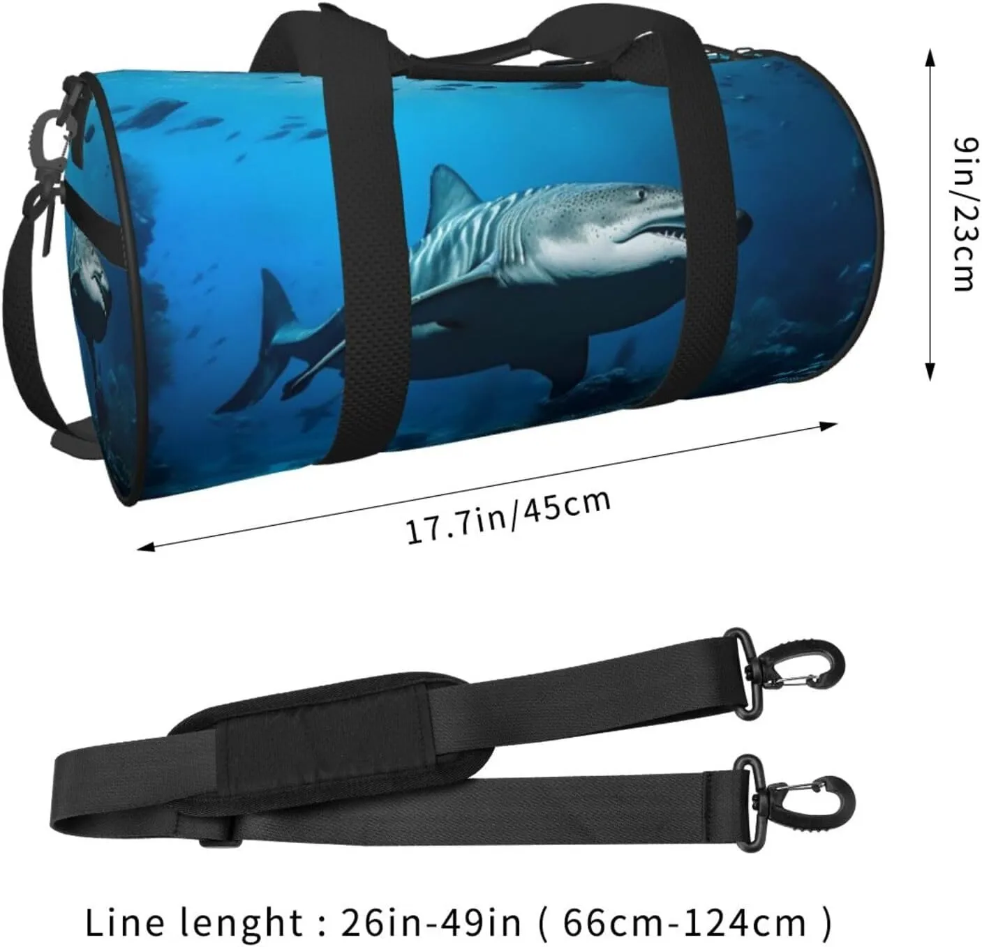 Underwater Wildlife Travel Duffle Bag for Men Women Sport Gym Bag Foldable Weekender Bag Carry on Overnight Bag for Travel Swimming Basketball