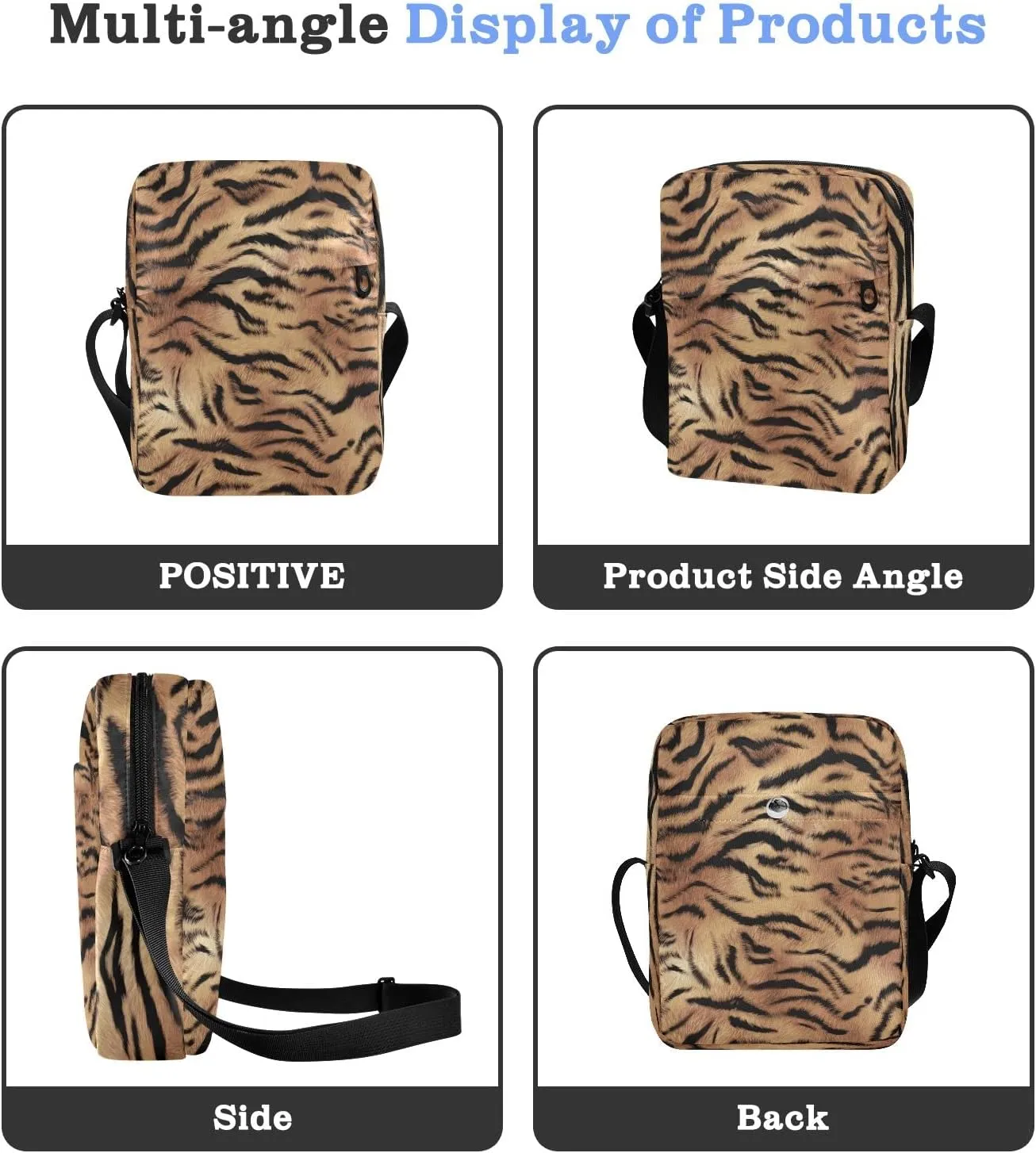 Unisex Crossbody Bag, Animal Pattern Durable Sling Side Shoulder bags for men women, One Size