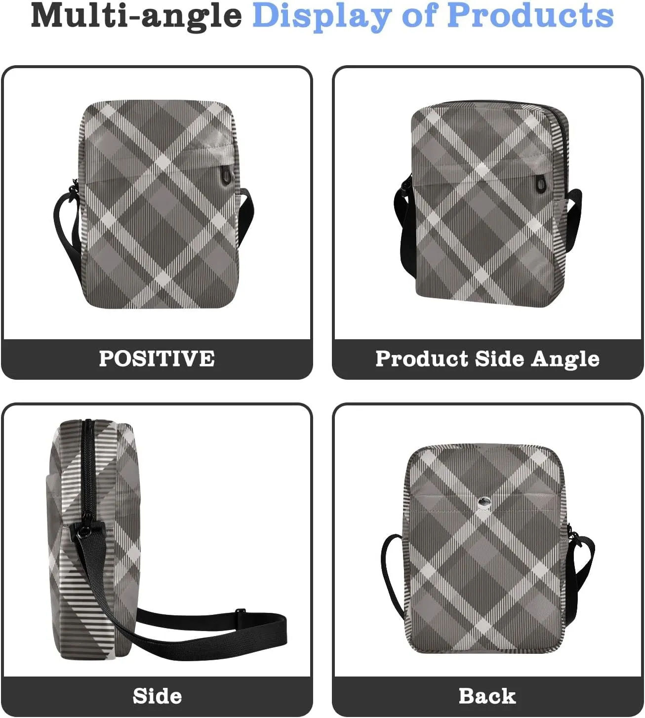 Unisex Crossbody Bag, Cream Color Durable Sling Side Shoulder bags for men women, One Size