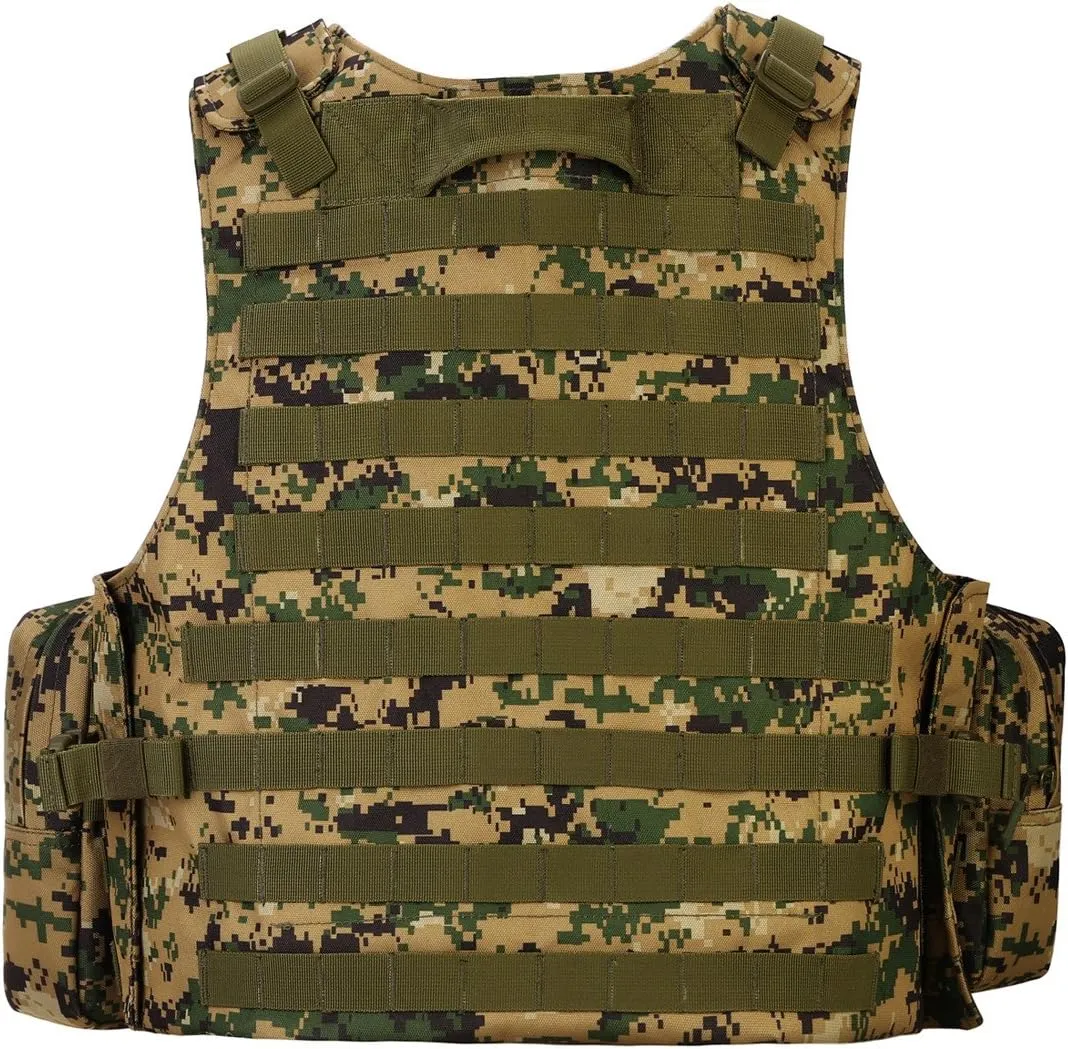 UNISTRENGH Tactical MOLLE Vest Military Airsoft Vest Adjustable Combat Training Vest for Hunting,Fishing,Army Fans,CS Game