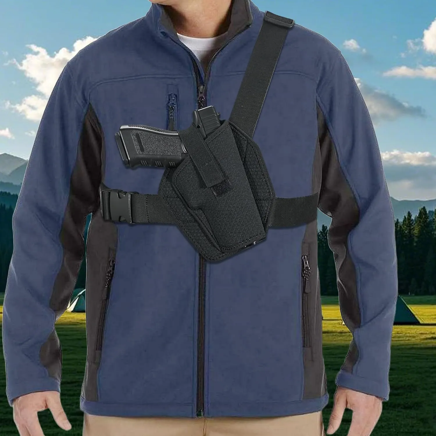 Universal Chest Holster for Pistols, Shoulder Holster for Hiking, Camping, Hunting