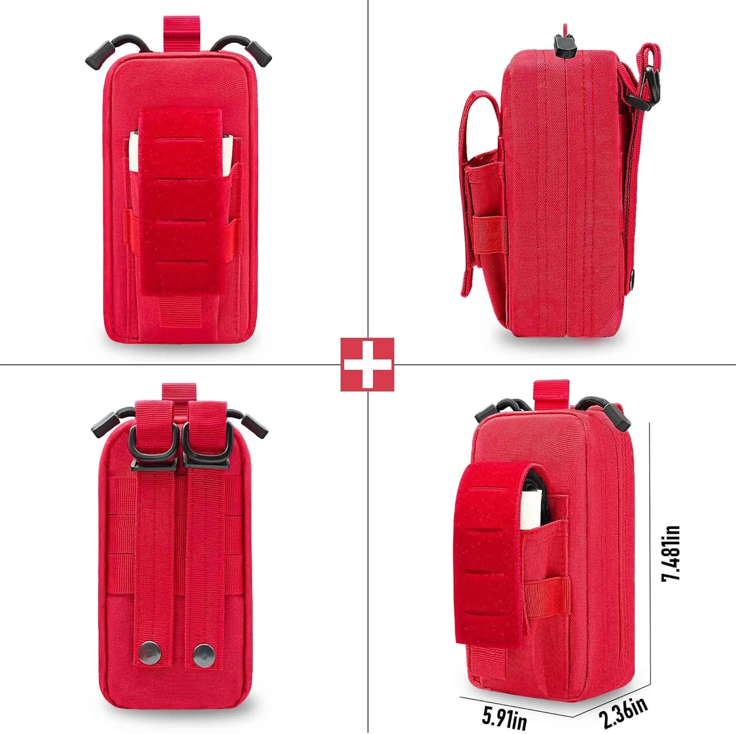 Upgrade Laser Cut 1000D Molle Ifak Pouch, 5 Colors Single-Handed Operation Tactical EMT Medical Pouch Bag