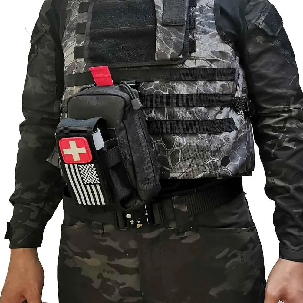 Upgrade Laser Cut 1000D Molle Ifak Pouch, 5 Colors Single-Handed Operation Tactical EMT Medical Pouch Bag