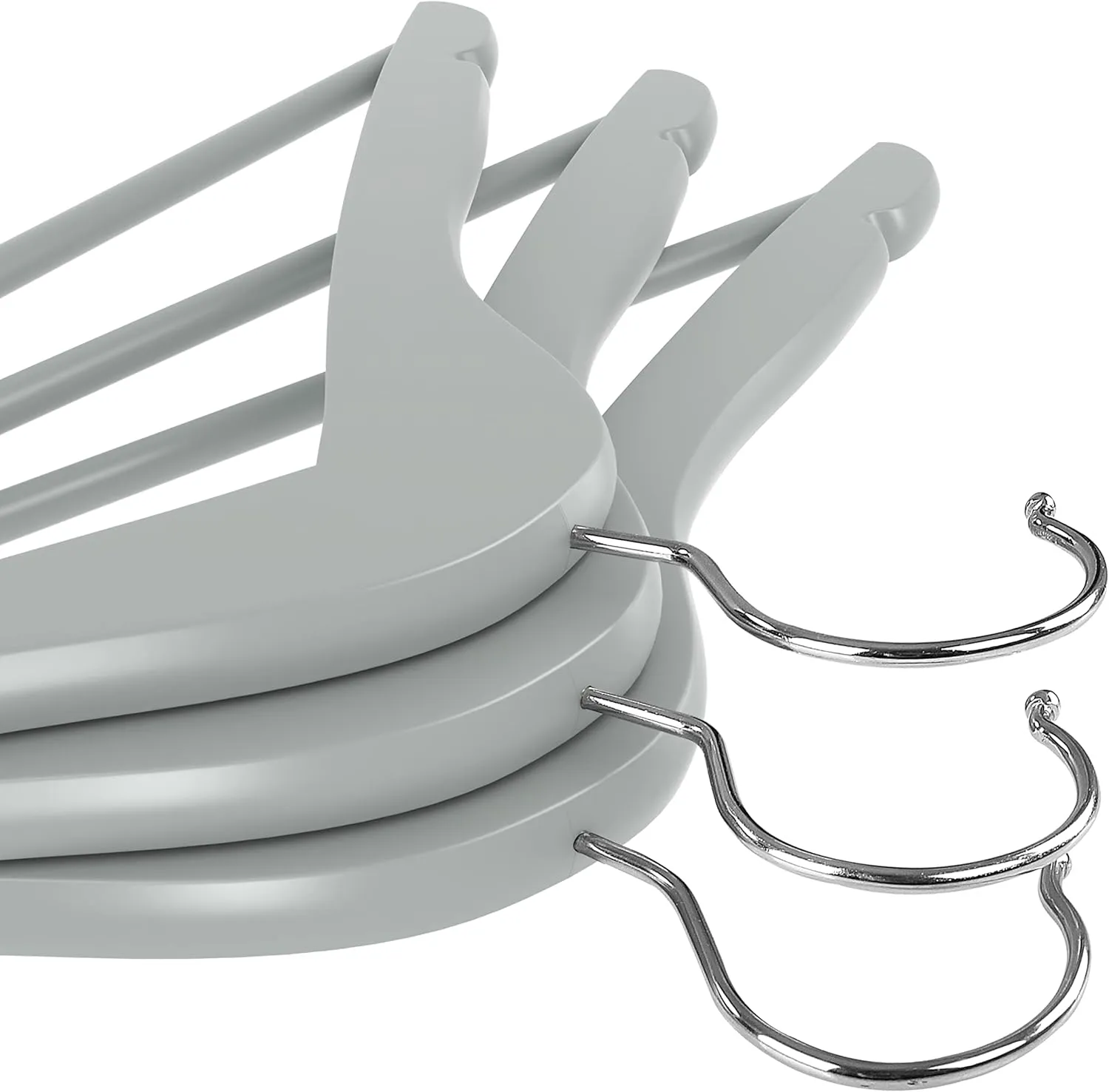 Utopia Home Premium Wooden Hangers 90 Pack - Durable & Slim Coat Hanger - Suit Hanger with 360-Degree Rotatable Hook - Wood Hangers with Shoulder Grooves (Grey Color)