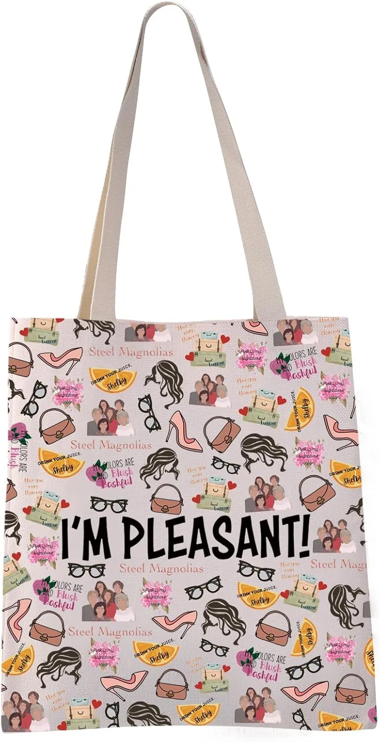 VAMSII S Magnolias Inspired Gift I'm Pleasant Tote Bag For Movie Fans Women (I'M PLEASANT tote)