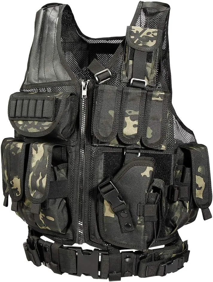 vAv YAKEDA Tactical Vest Outdoor Ultra-Light Breathable Training Airsoft Vest Adjustable for Adults