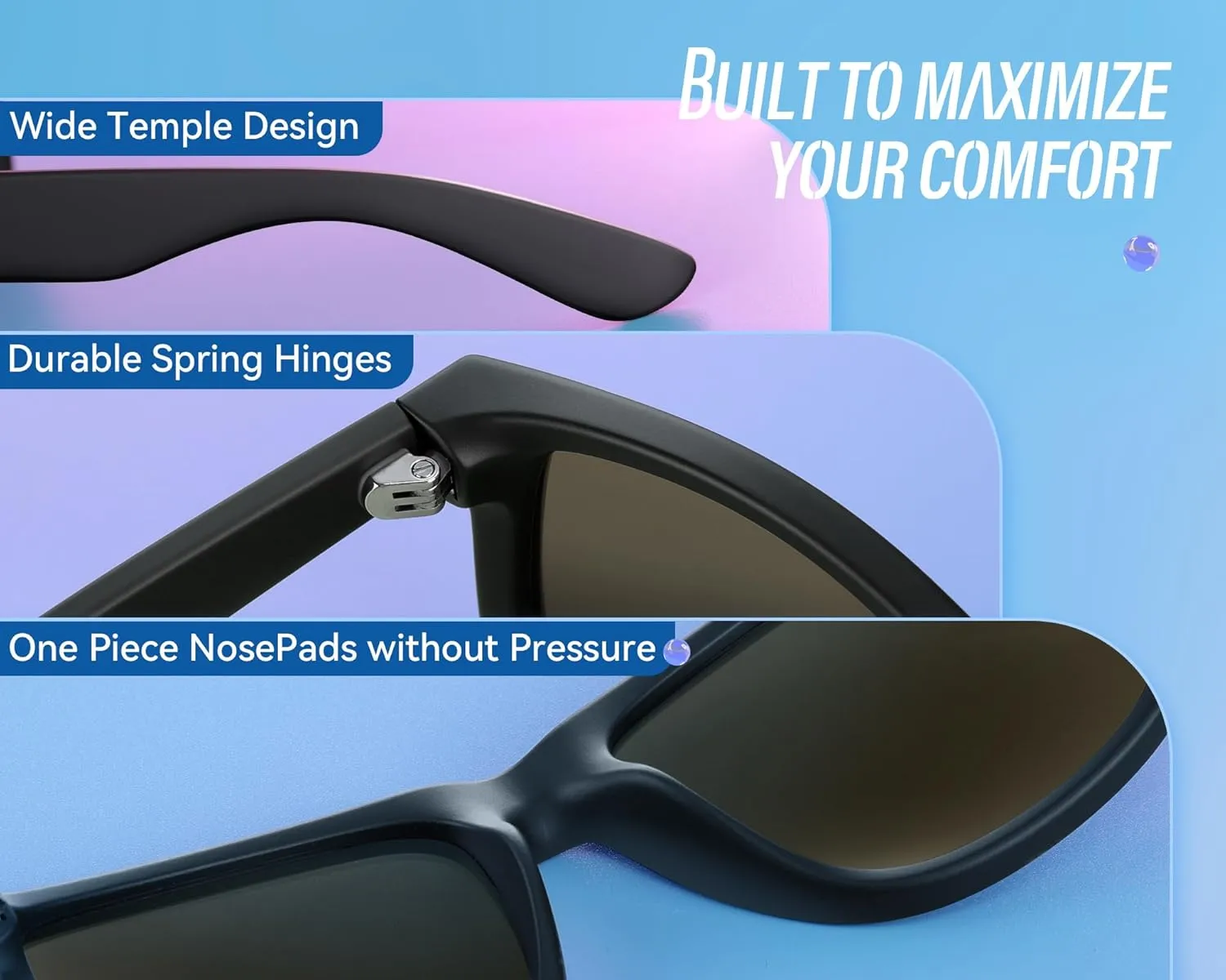 VELAZZIO Mens Sunglasses Polarized With UV400 Protection, Fits for Women Fashion Driving, Fishing, Sports, Beach, Golfing