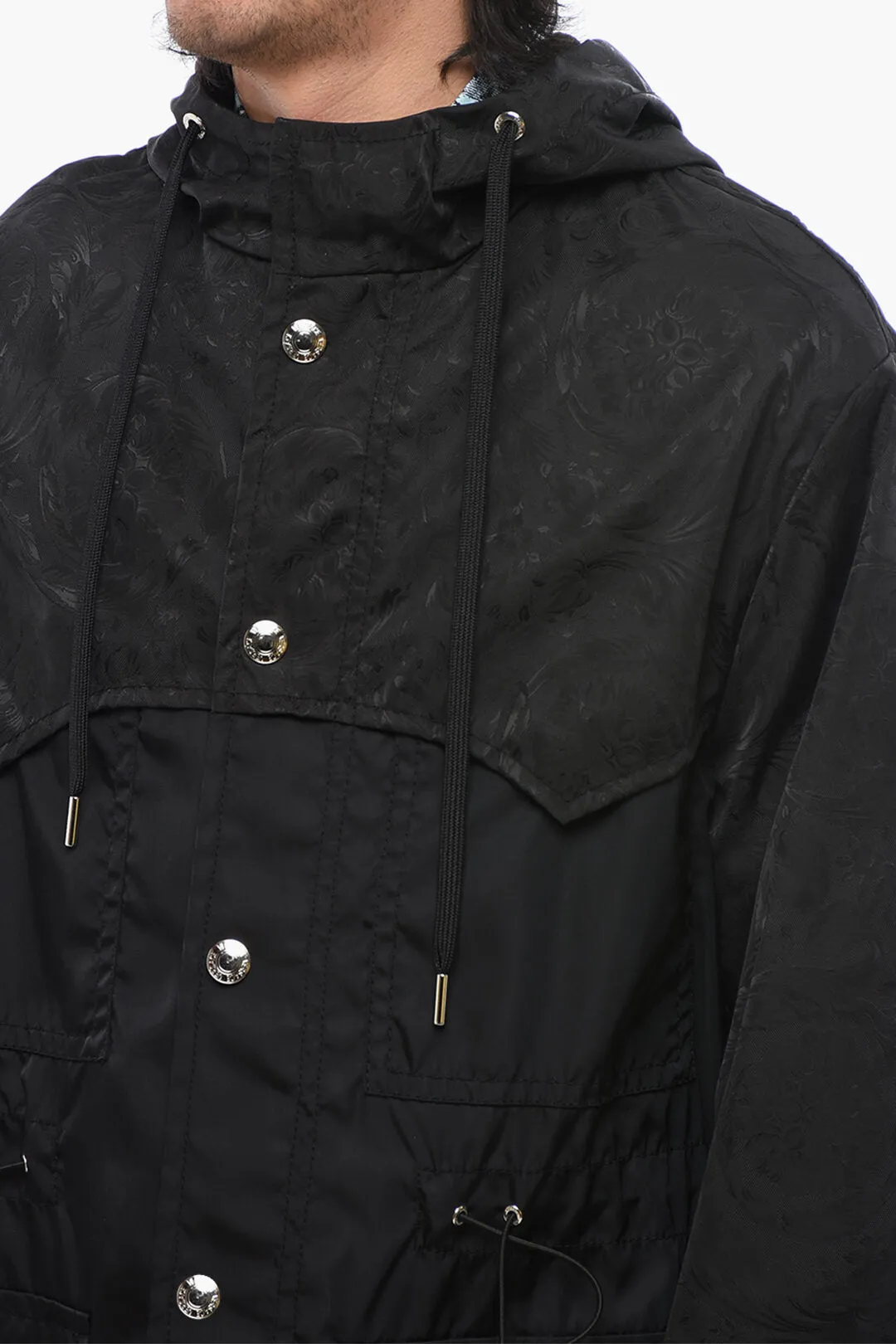 Versace Jacquard Nylon LA GRECA Hooded Parka