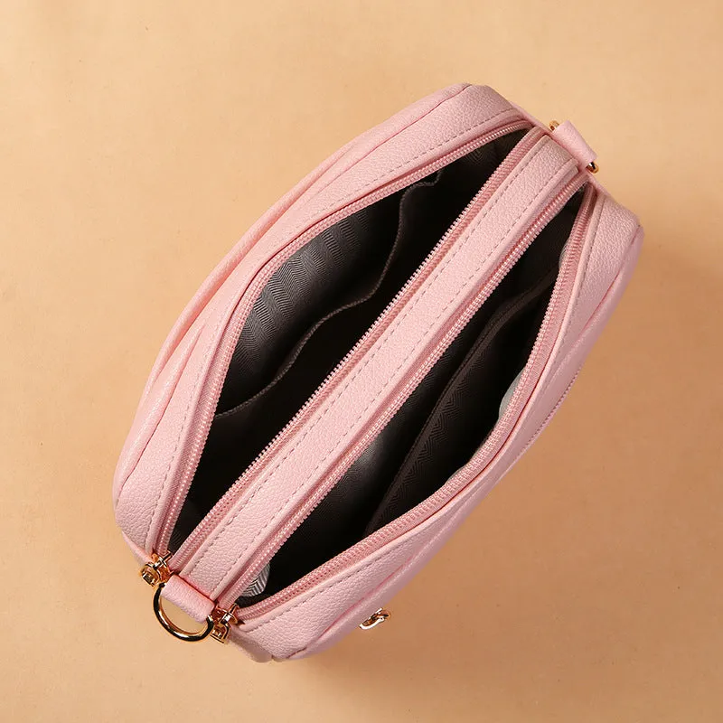 Versatile Women's Durable Trendy Solid Color Phone Bags