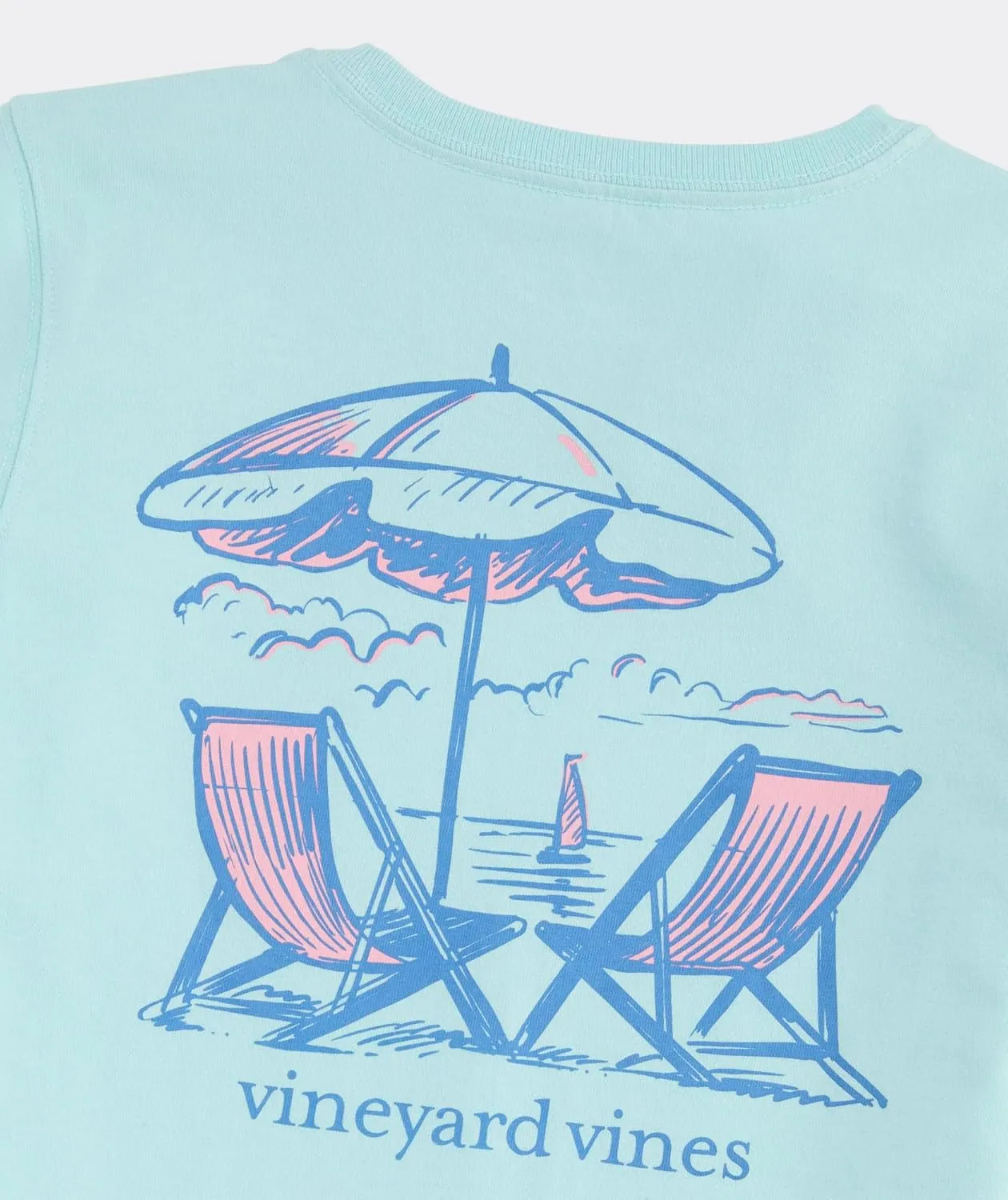vineyard vines Girls' Beach Chairs Short-Sleeve Pocket Tee