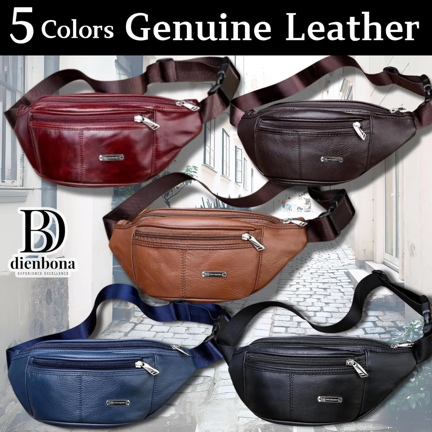 Vintage Genuine Leather Fanny Pack with Key Ring – Spacious Crossbody Sling Bag for Men and Women, Ideal for everyday carry and Travel (Tan)