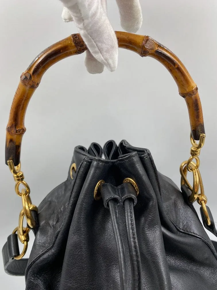 VIP offer Bamboo Black Bucket with Gucci Bargain Bag Handles