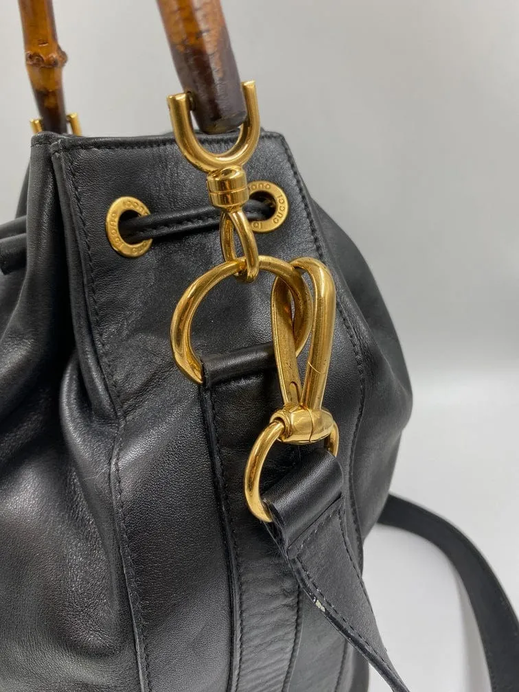 VIP offer Bamboo Black Bucket with Gucci Bargain Bag Handles