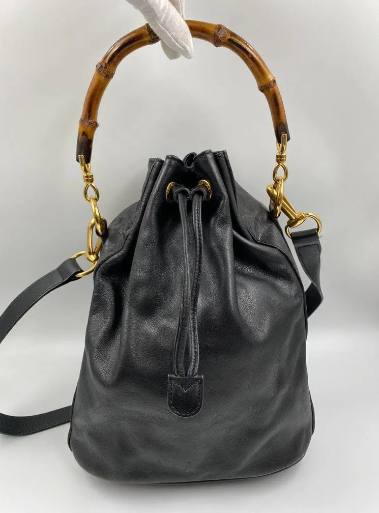 VIP offer Bamboo Black Bucket with Gucci Bargain Bag Handles