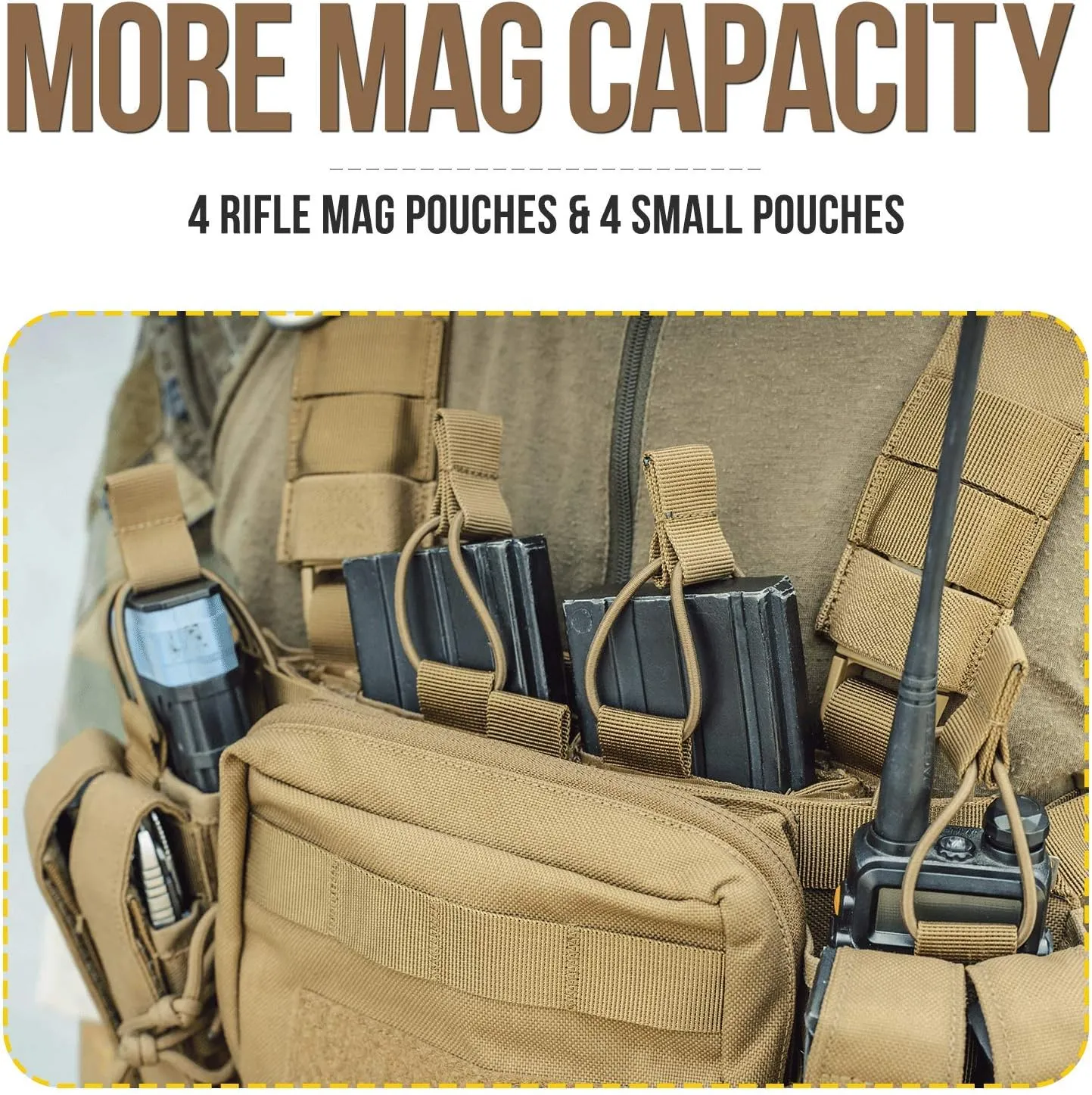 VISMIX Tactical Chest Rig, Adjustable&Detachable Molle Chest Rigs with Mag Pouch