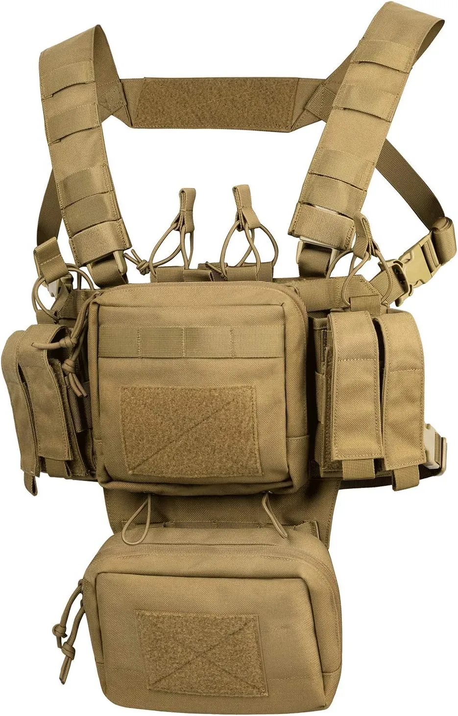 VISMIX Tactical Chest Rig, Adjustable&Detachable Molle Chest Rigs with Mag Pouch