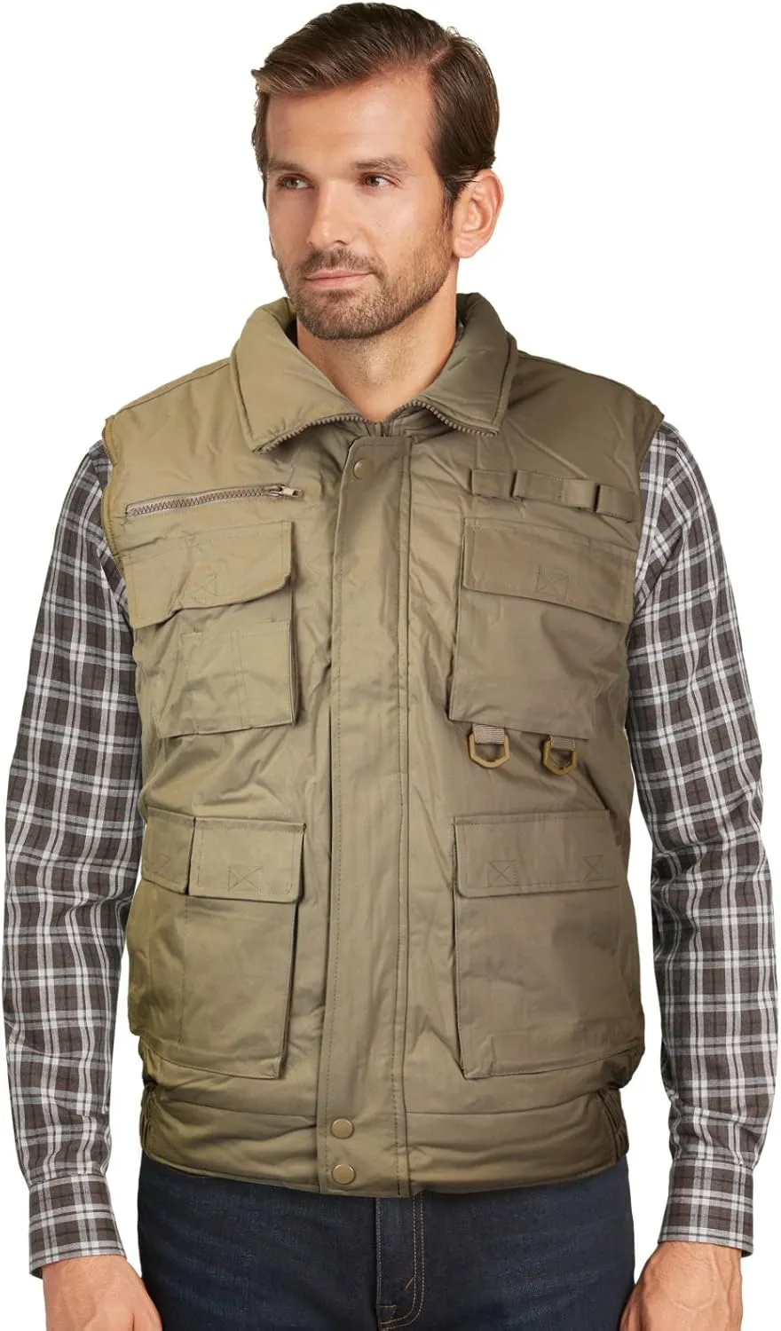 vkwear Men's Premium Multi Pocket Zip Up Military Fishing Hunting Utility Tactical Vest