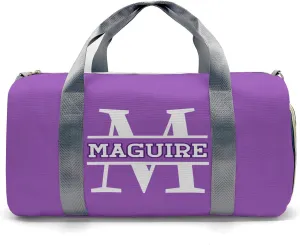Volleyball Monogram Purple Personalized Duffel Bag with Name Custom Travel Bag for Women Men Sports Gym Dance Bags Wet Dry Pockets Shoes Compartment Overnight Weekend Bag Gift