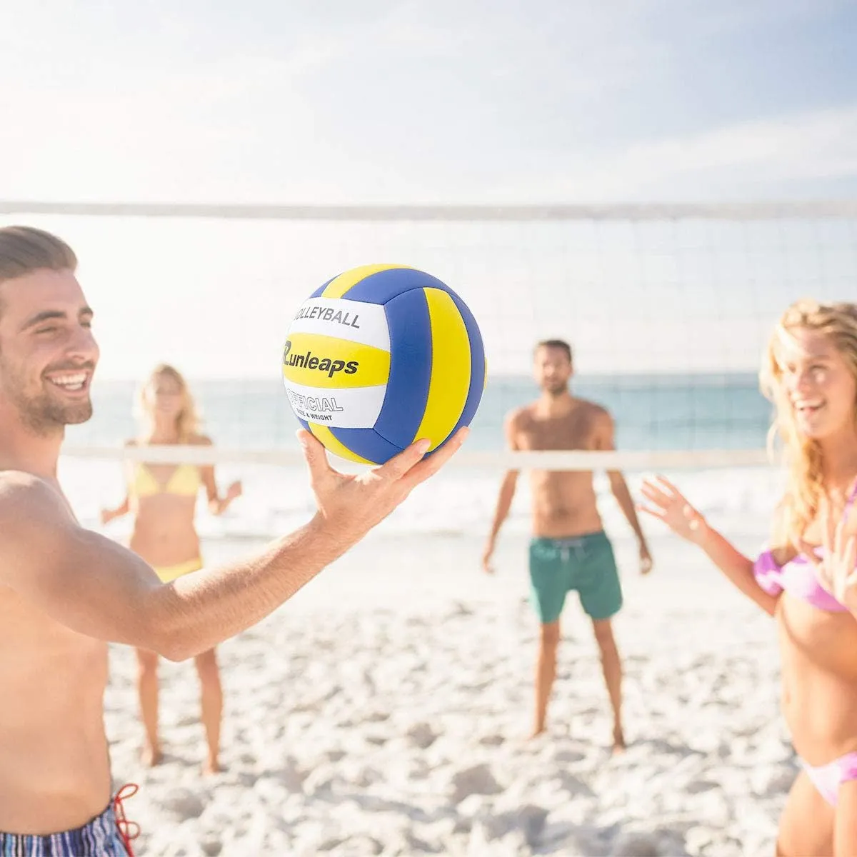Volleyball, Waterproof Indoor Outdoor Volleyball for Beach Game Gym Training (Official Size 5)