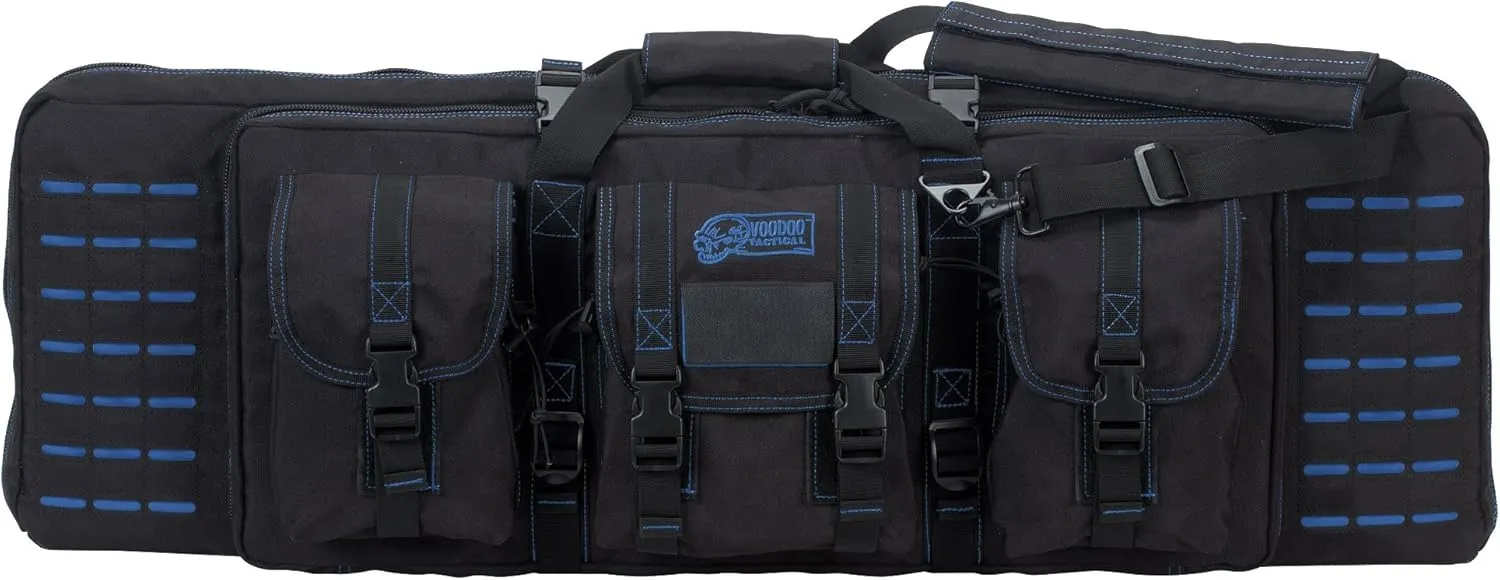 VooDoo Tactical Padded Weapons Case With Die Cut Molle, Black/Blue, 36"