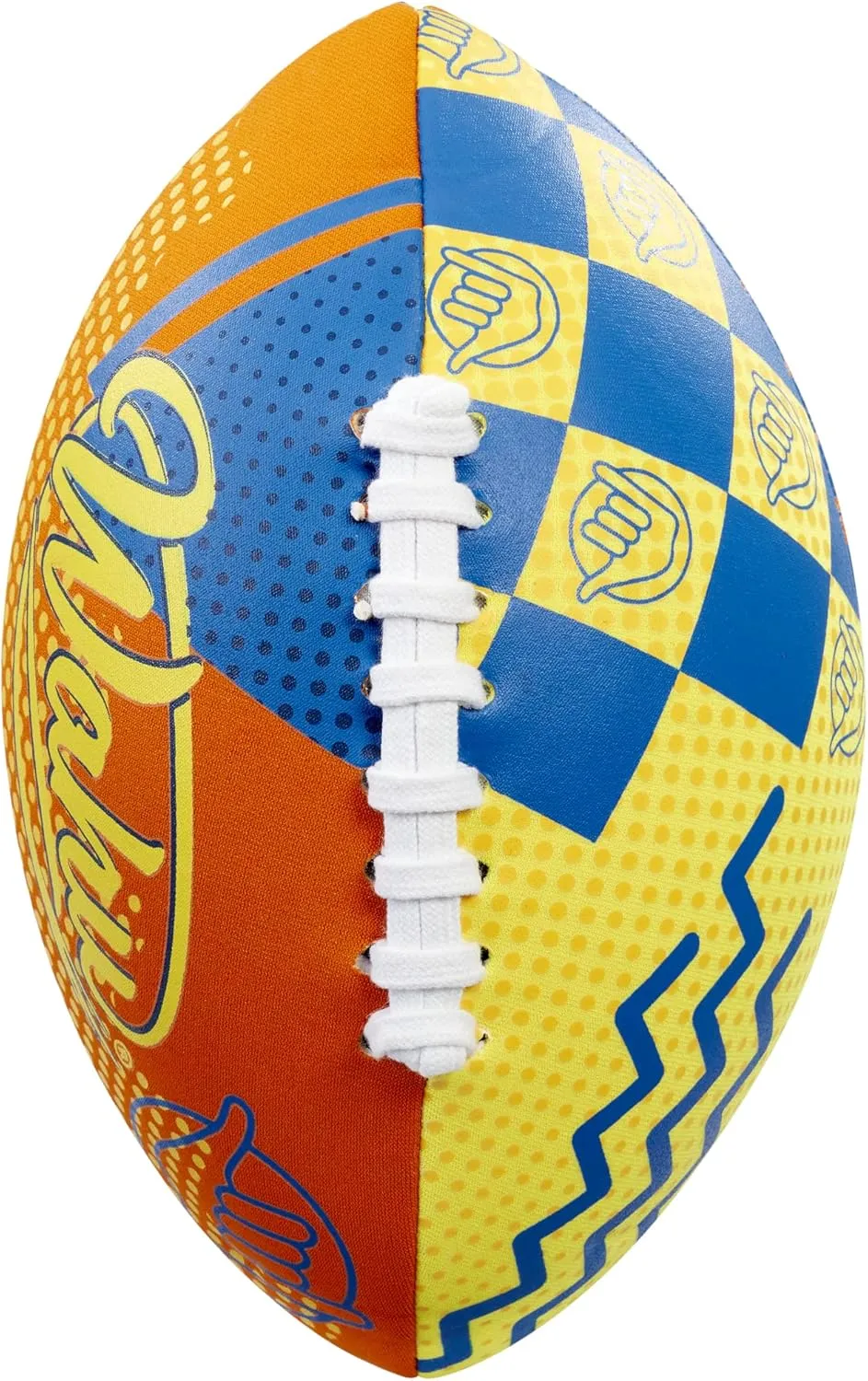 Wahu 100% Waterproof Beach Football with Real Laces for in and Out of Water Play, 9" Outdoor Football for Pool and Beach Games, Orange