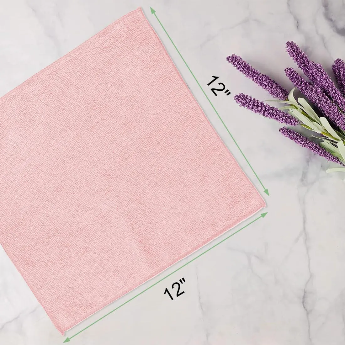 Washcloths Bulk - 100 Pack - Face Towels (12" x 12"), Highly Soft Wash Cloths and Hand Towels, Fast Drying Multi-Purpose Microfiber Cleansing Cloths for Bathroom, Hotel, Spa, and Salon - Pink