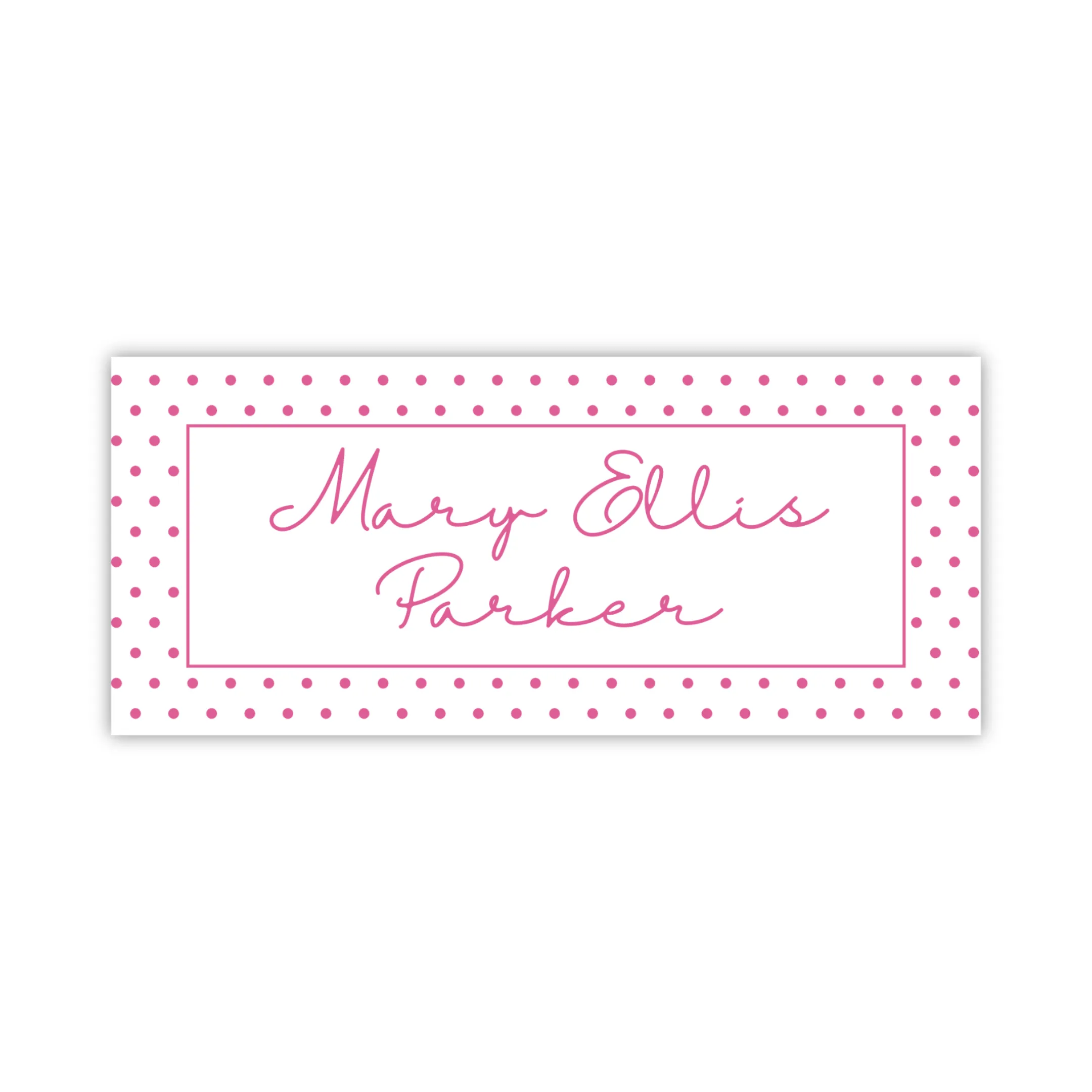 Water Resistant Name Labels - Dark Pink Polka Dots