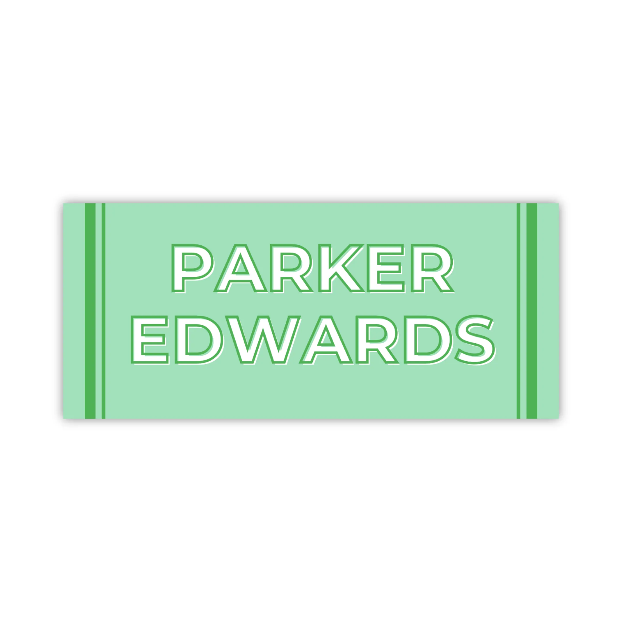 Water Resistant Name Labels - Green Crayon
