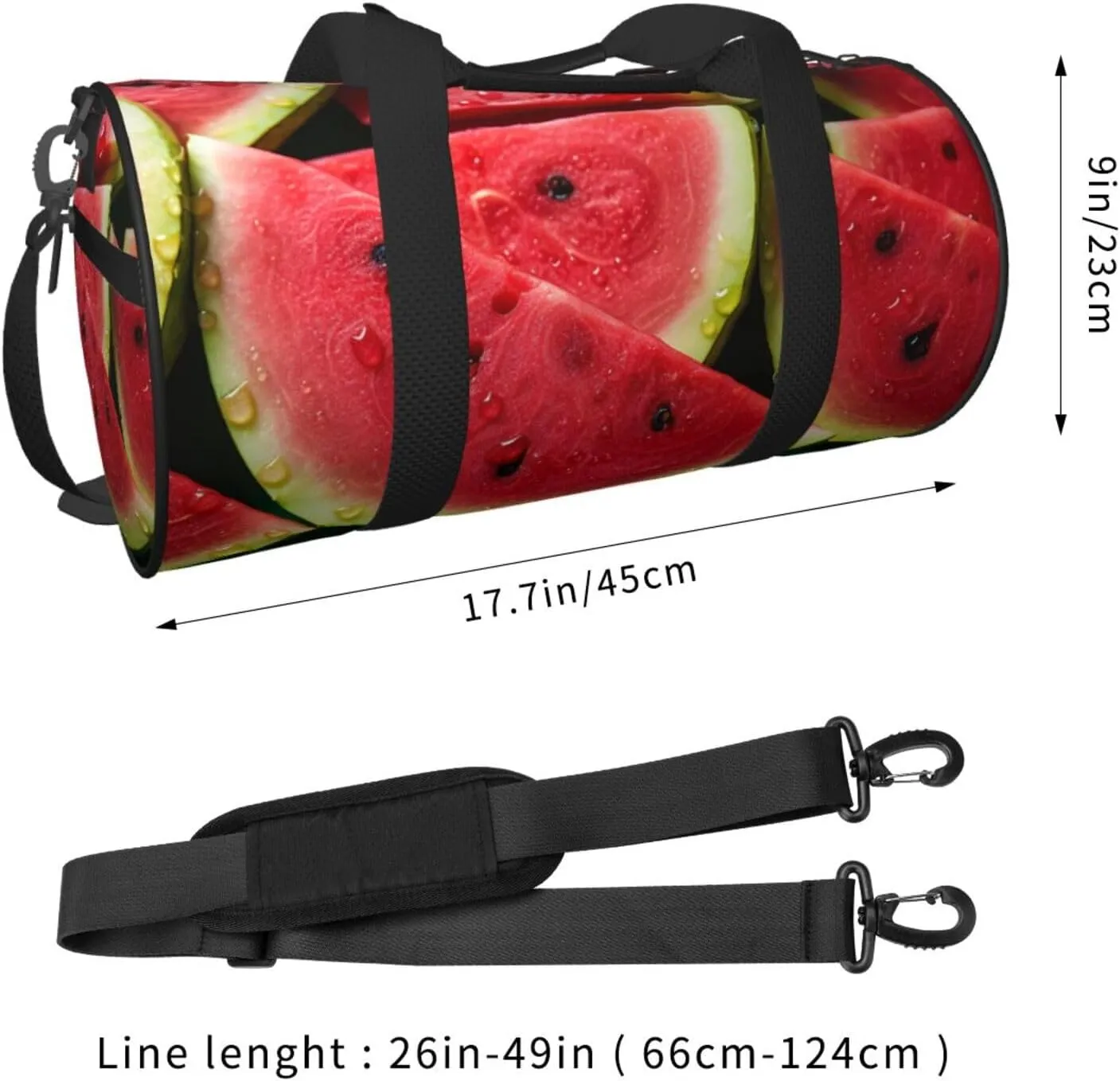 Watermelon beautiful Travel Duffle Bag for Men Women Sport Gym Bag Foldable Weekender Bag Carry on Overnight Bag for Travel Swimming Basketball
