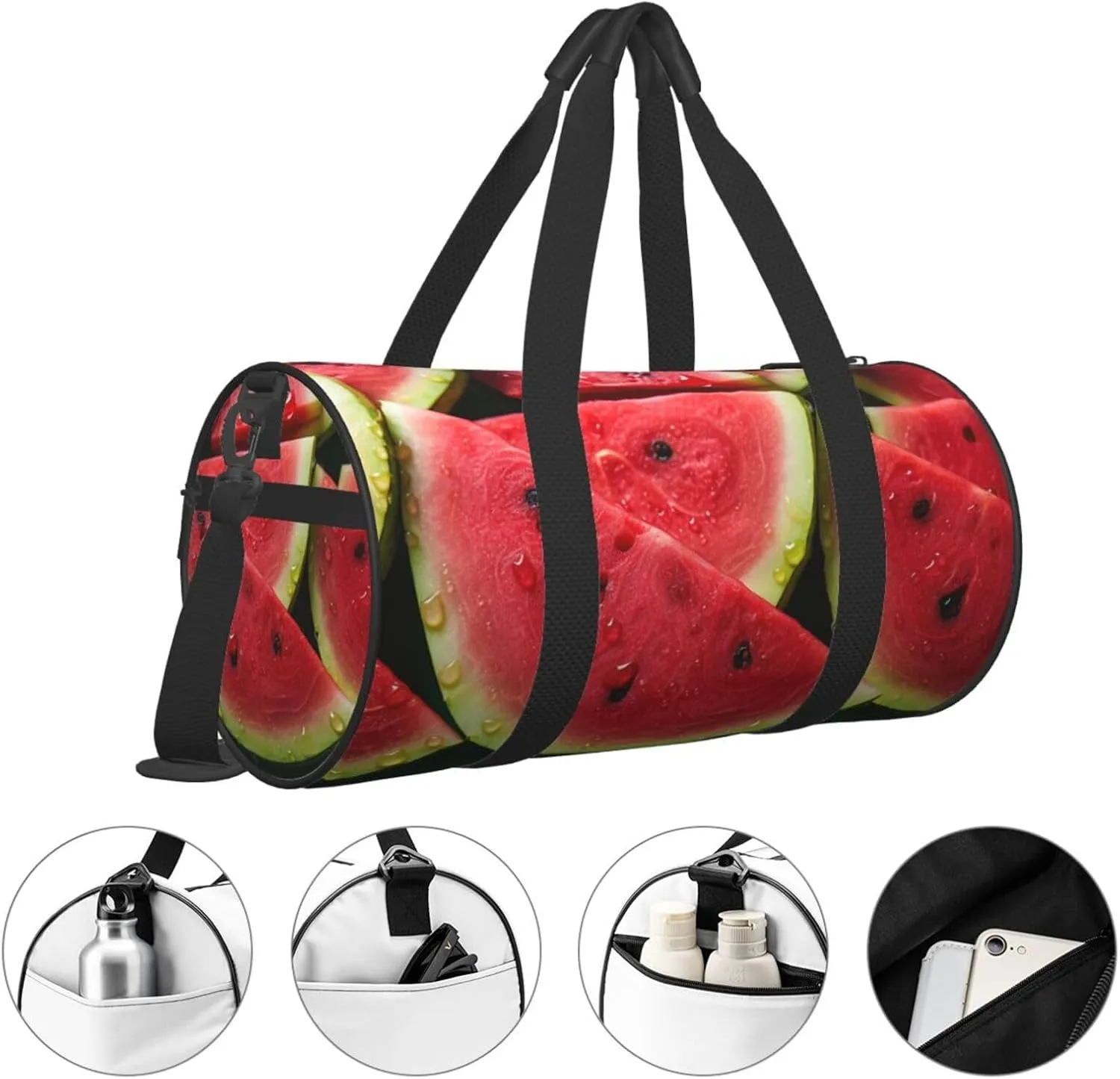 Watermelon beautiful Travel Duffle Bag for Men Women Sport Gym Bag Foldable Weekender Bag Carry on Overnight Bag for Travel Swimming Basketball