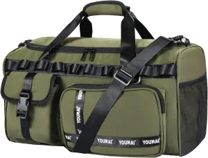 Waterproof Duffle Bag Travel, 40L Large Duffel Bag for Men Women, Dry Wet Compartments Zipper Closer 2 in 1 Backpack Shoulder Carry Gym Weekender Bag for Mountain Camping Airline Hiking
