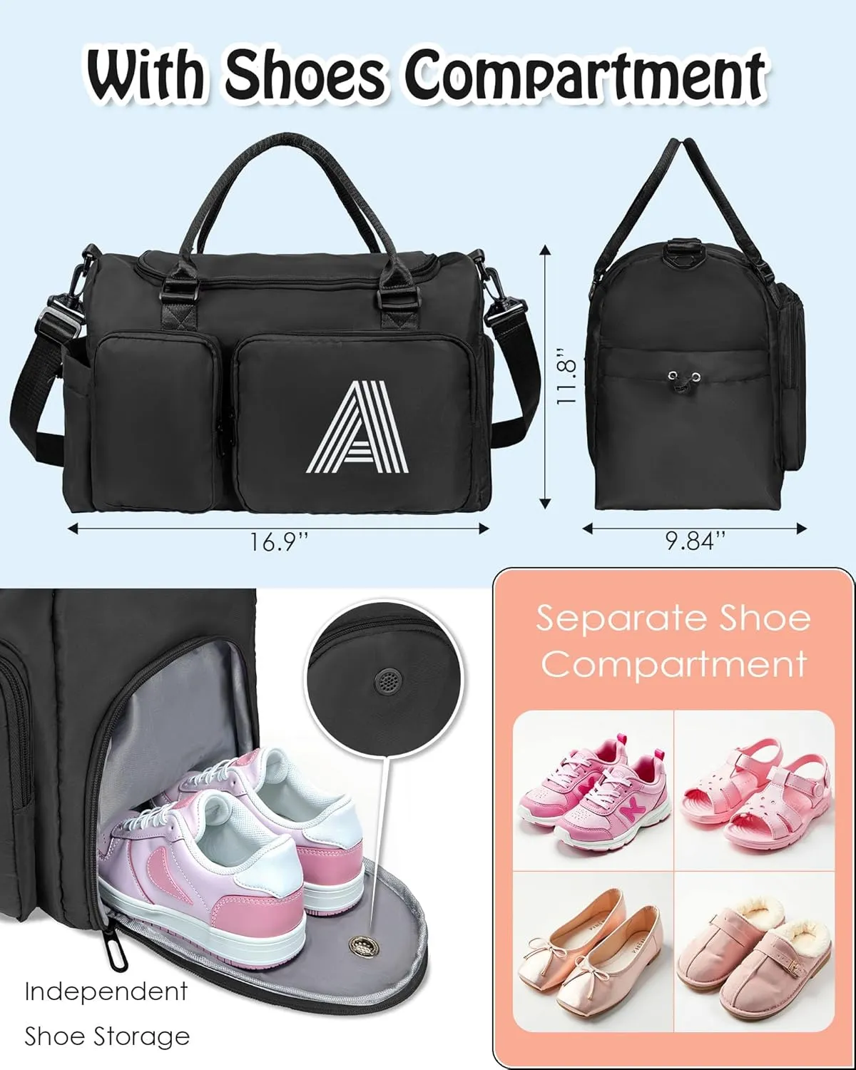 Weekender Bag for Girls, Kids Travel Duffel Bag, Daughter Gifts from women, teacher appreciation gifts