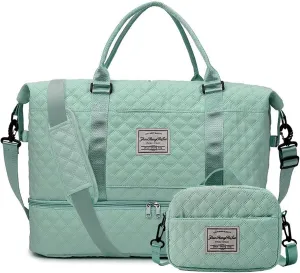 Weekender Bags for Women Travel Duffle Bag with Shoe Compartment Overnight Carry On Duffel Bag Gym Tote Bag with Toiletry Bag