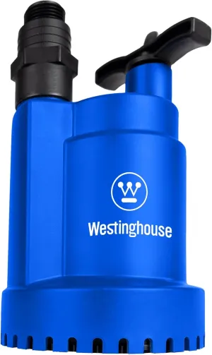Westinghouse Sump Pump 1/4 HP 1500 GPH Submersible Water Pump Thermoplastic Portable Utility Pump High Flow Water Removal for Swimming Pool Garden Pond Basement Window Wells with 10ft Long Power Cord