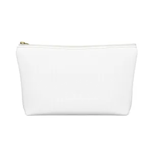White & Gold Boss Lady  Makeup & Accessory Pouch w T-bottom