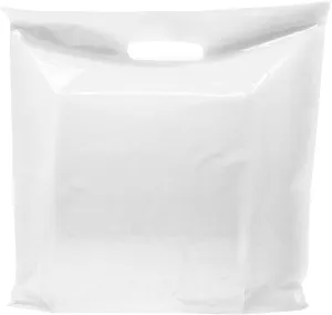 White Merchandise Plastic Shopping Bags - 100 Pack 20" x 20" with 2 mil Thick Extra Large Retail Bags - Die Cut Handles - Ideal for Large Packages, Children Toys - Color White - Recyclable